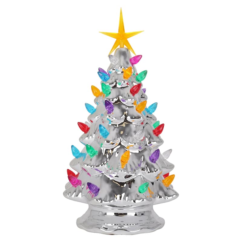 Silver Ceramic Christmas Tree