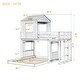 preview thumbnail 5 of 29, Twin Over Full Size Bunk Bed, Loft Bed with Playhouse & Ladder Upholstered Bed and Guardrails Wooden Houses Bed