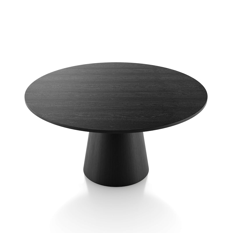 Furniture of America Evrena Modern 5-Piece Black Solid Wood 59-inch Round Dining Set