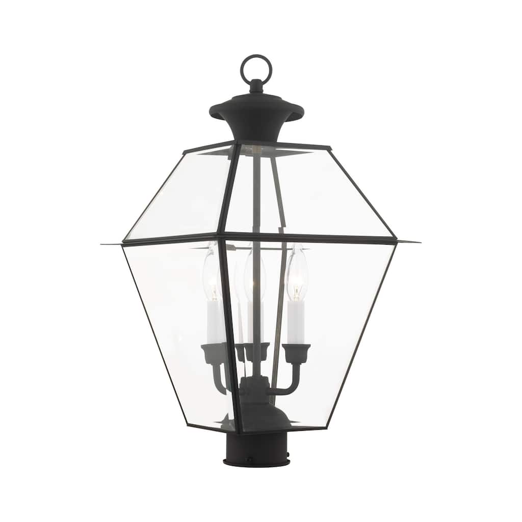 Livex Lighting Westover 3 Light 22" High Outdoor Single Head Post