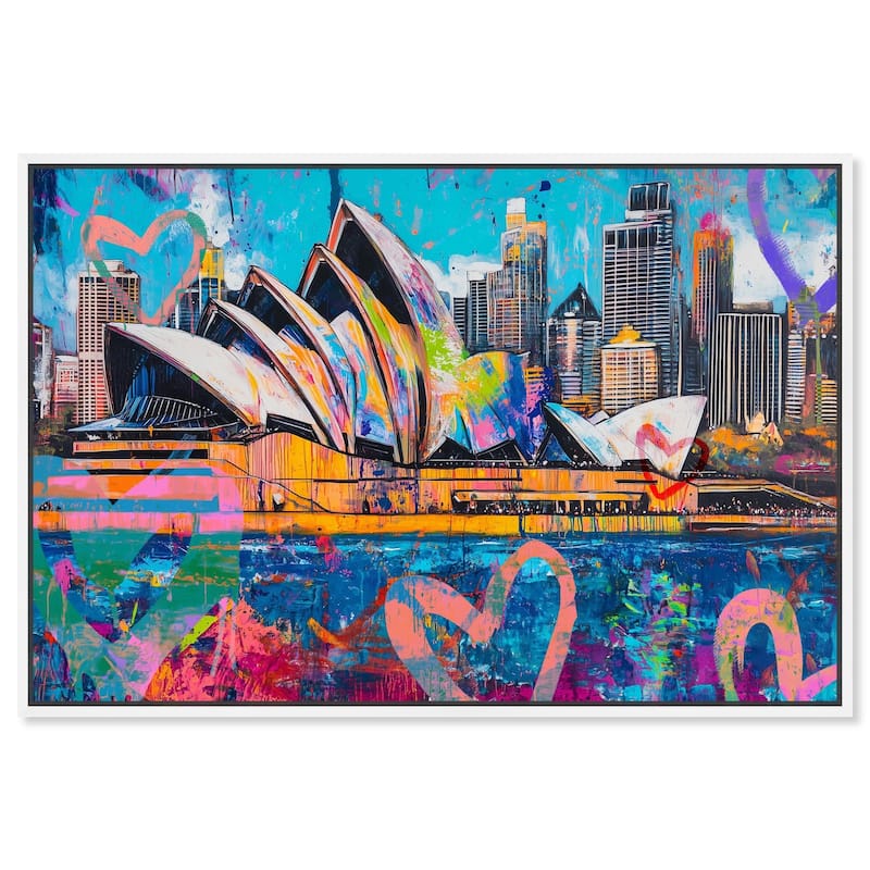 Sydney Opera Graffiti Canvas by Art Remedy - White - 15" x 10"