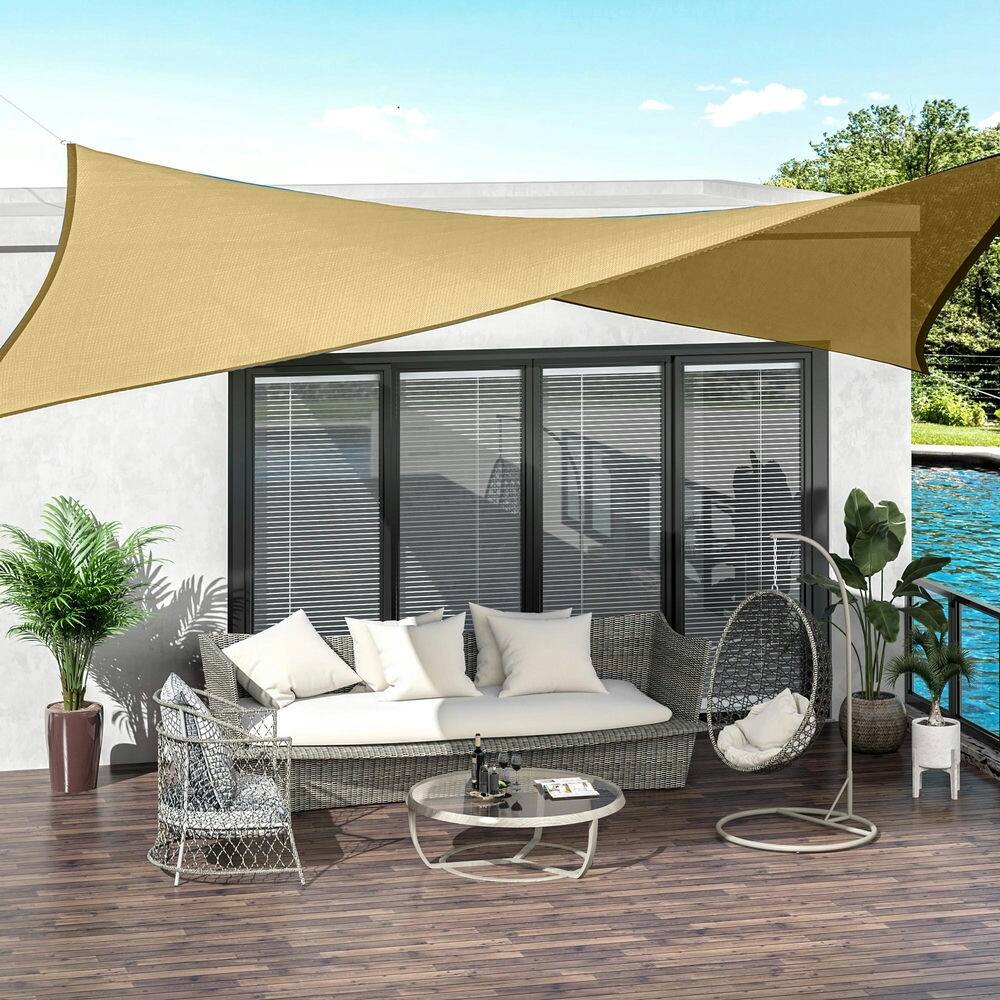 Temporary Shade 20' x 13' Rectangle Outdoor Patio Portable Shade Canopy Sun Sail ...