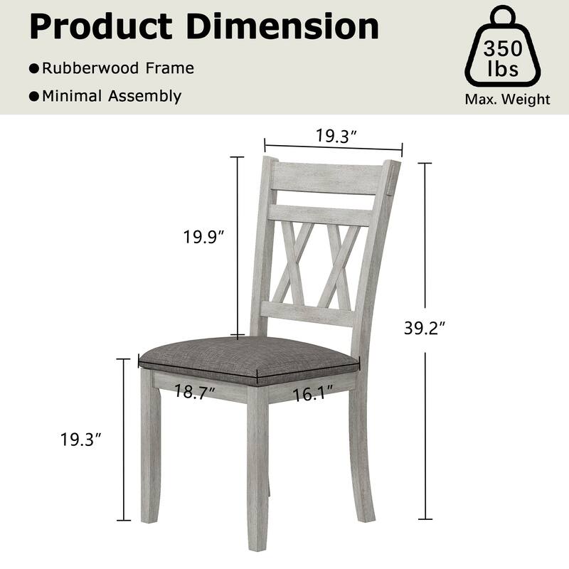 Javlergo Dining Table Set with Bench, Solid Wood Rectangular Extendable Dining Table and Chairs Set for 6-8