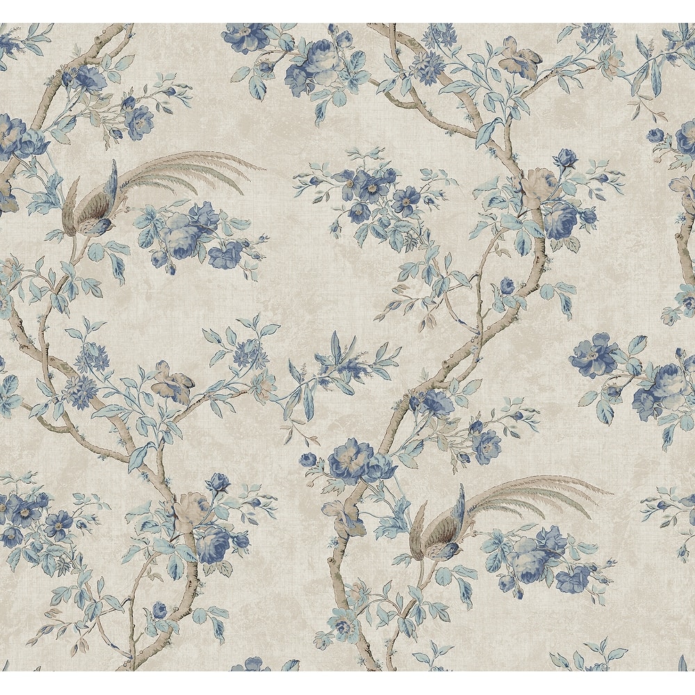 Seabrook Designs Habersham Floral Trail Unpasted Wallpaper
