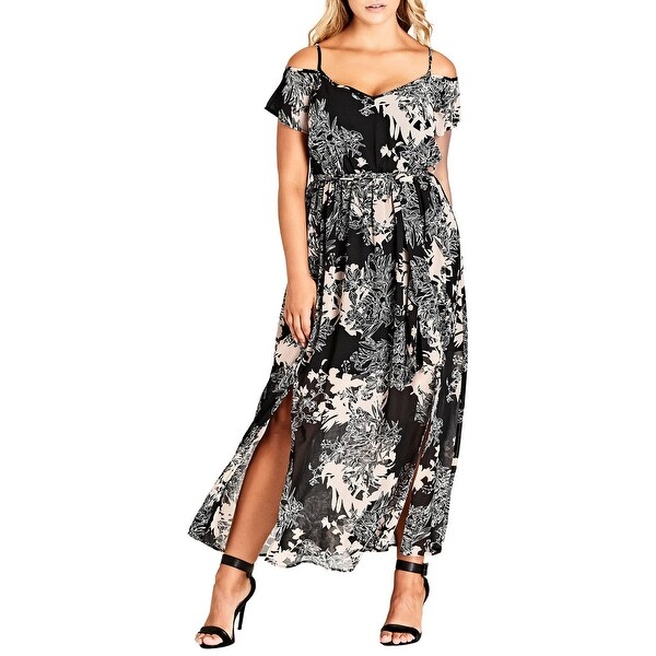 Shop City Chic Shadow Black Womens Size 14 Plus Floral ...