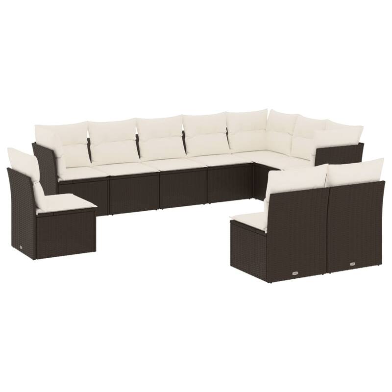 vidaXL Garden Sofa Set Black and Cream White - 24.4 x 24.4 x 27.2