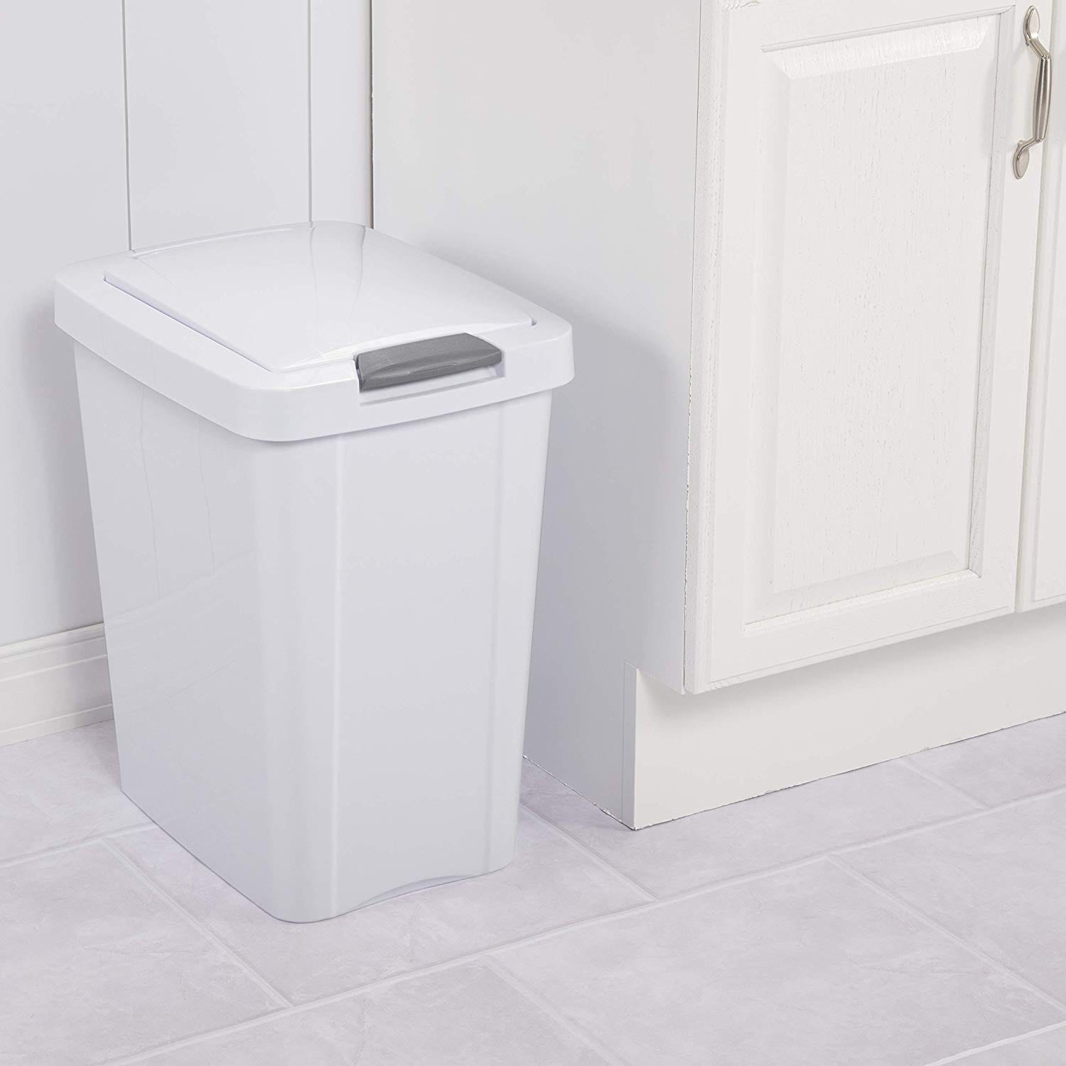 Sterilite 13 Gallon TouchTop Wastebasket with Titanium Latch