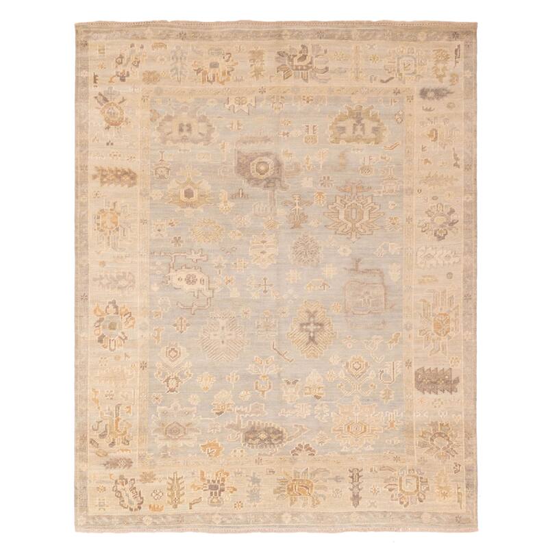 ECARPETGALLERY Hand-knotted Kavya Oushak Light Blue Wool Rug - 7'11 x 9'10