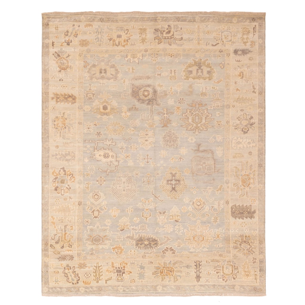 ECARPETGALLERY Hand-knotted Kavya Oushak Light Blue Wool Rug - 7'11 x 9'10
