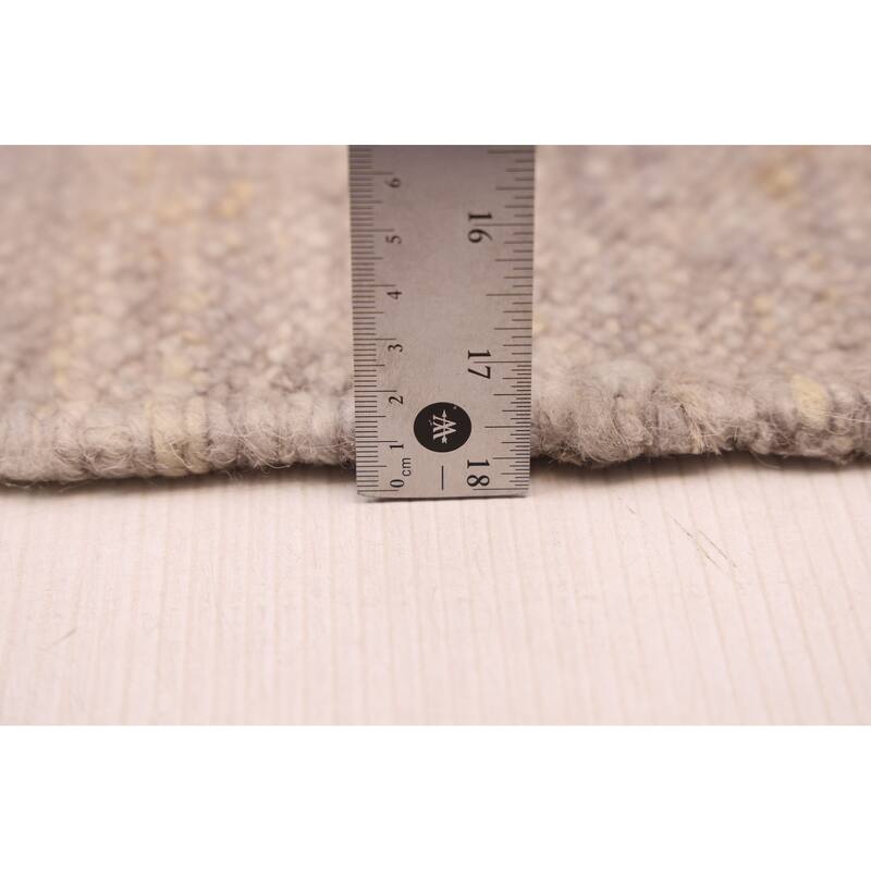 ECARPETGALLERY Flat-Weave Marrakech Grey Wool Kilim - 5'2 x 7'9