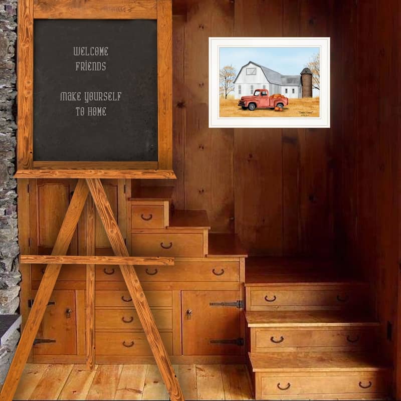 TrendyDecor4U Farmhouse "Pumpkin Harvest" Framed Print Wall Art by Billy Jacobs
