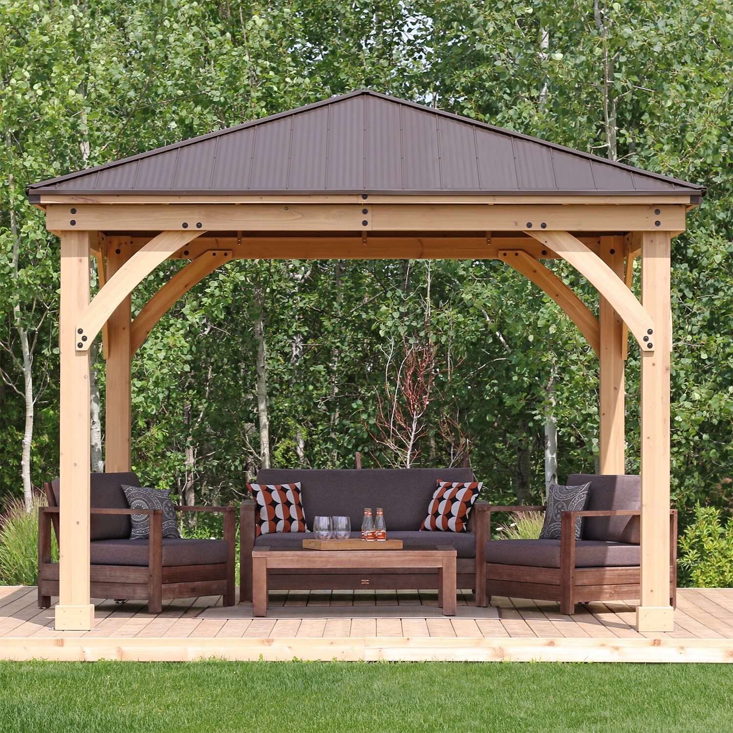 12 Meridian Gazebo with Aluminum Roof 