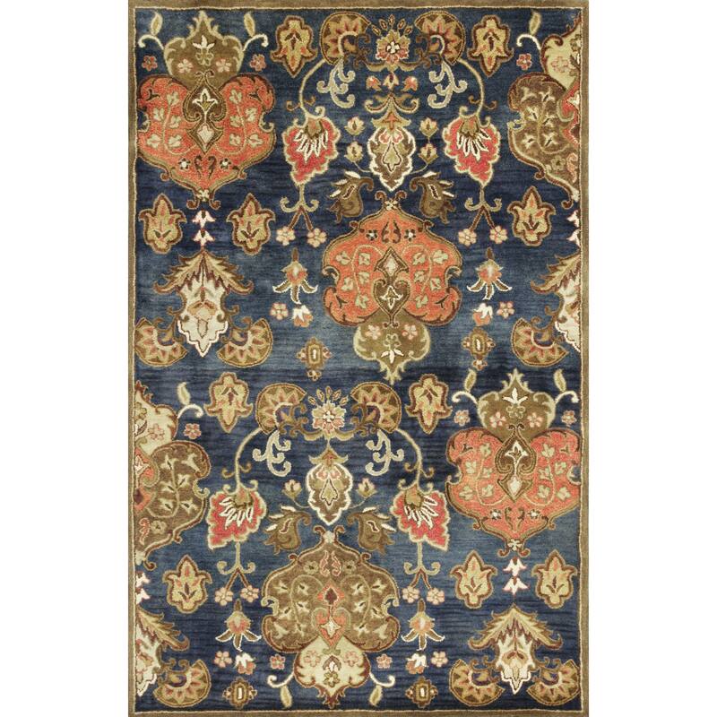 Copper Grove Schwaz Hand-tufted Traditional Navy Wool Area Rug - 8' x 10'6" - Navy