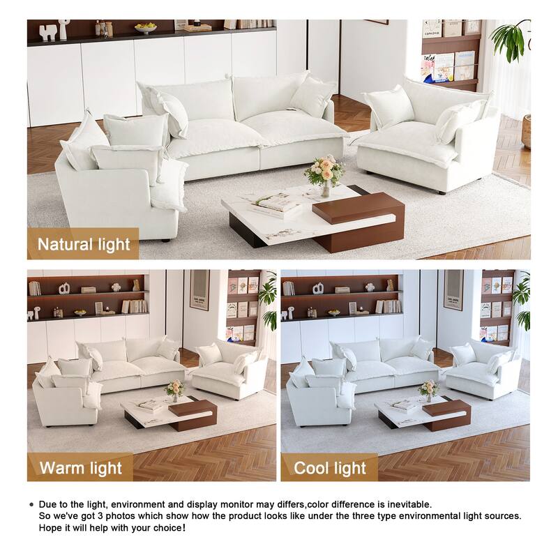 Double Layer Cushion Comfy Cloud Modular Sectional Sofa Set