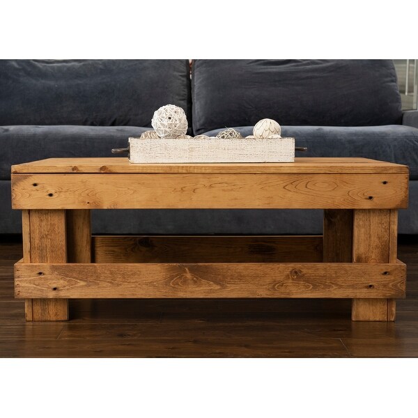 Landmark pine solid wood farmhouse coffee table discount