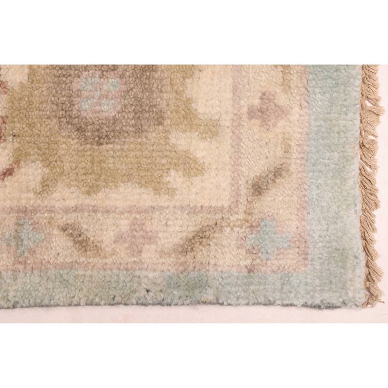 ECARPETGALLERY Hand-knotted Modern Oushak Light Blue Wool Rug - 9'0 x 12'0