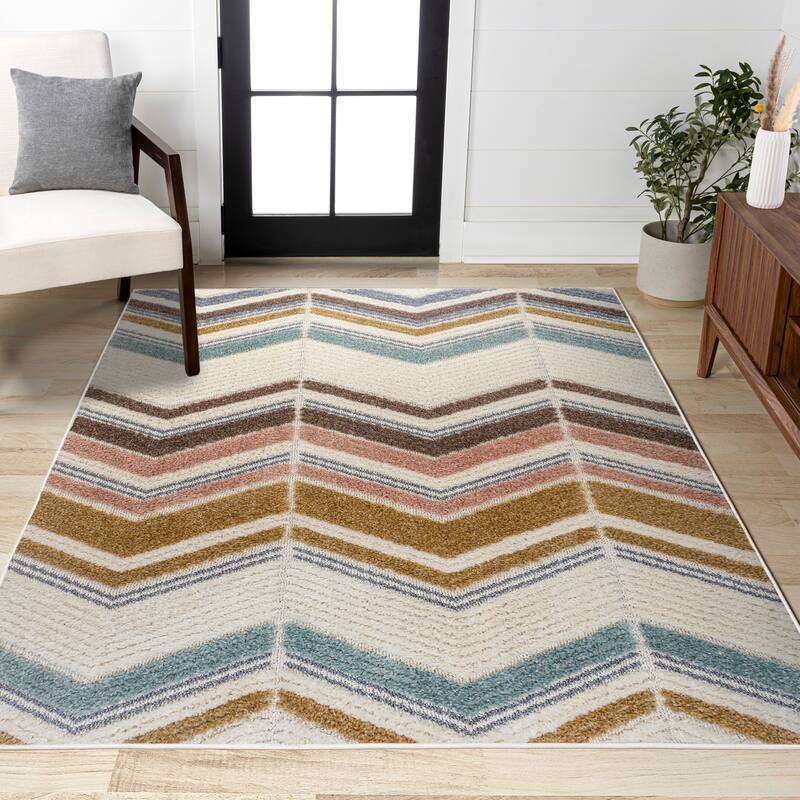 JONATHAN Y Sofie Tropical Leaves Area Rug - 3 X 5