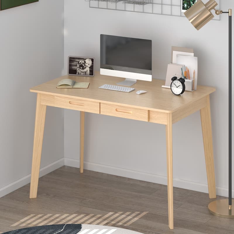39.4"W Wood Desk Writing Desk Computer Desk - Walnut