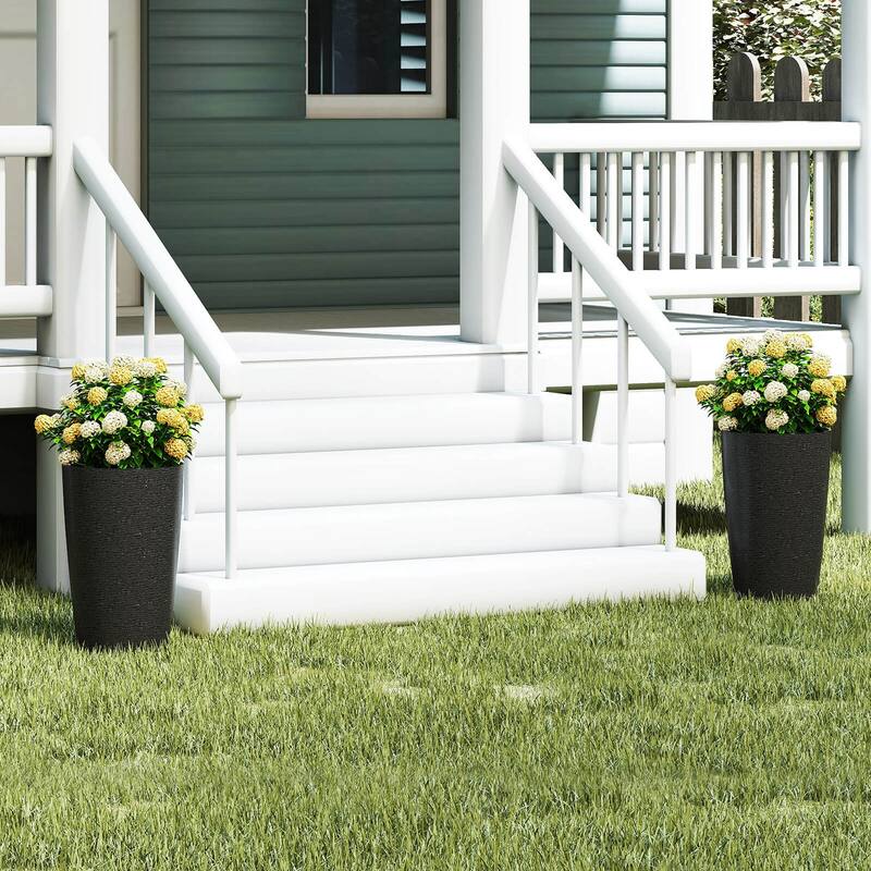 Costway 21" Tall Plastic Planters Set of 2 with Optional Drainage - See Details