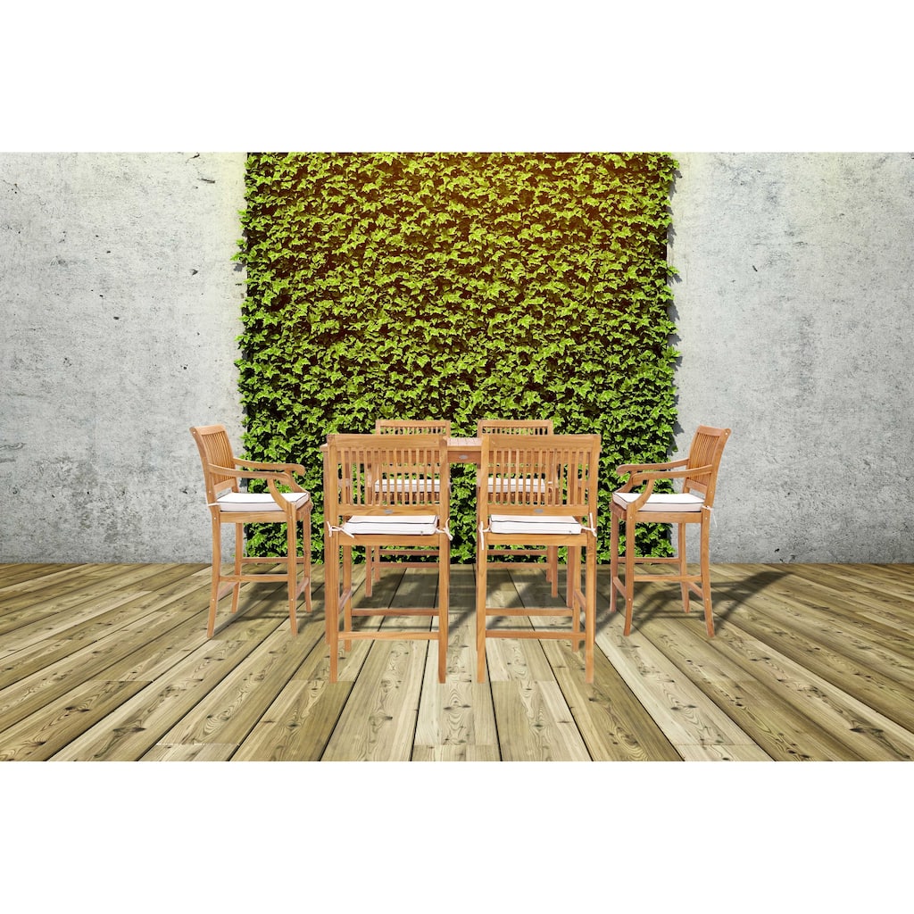 Chic Teak Antigua Rectangular Teak Wood Bistro Counter Table, 63 x 35 inch (table only)