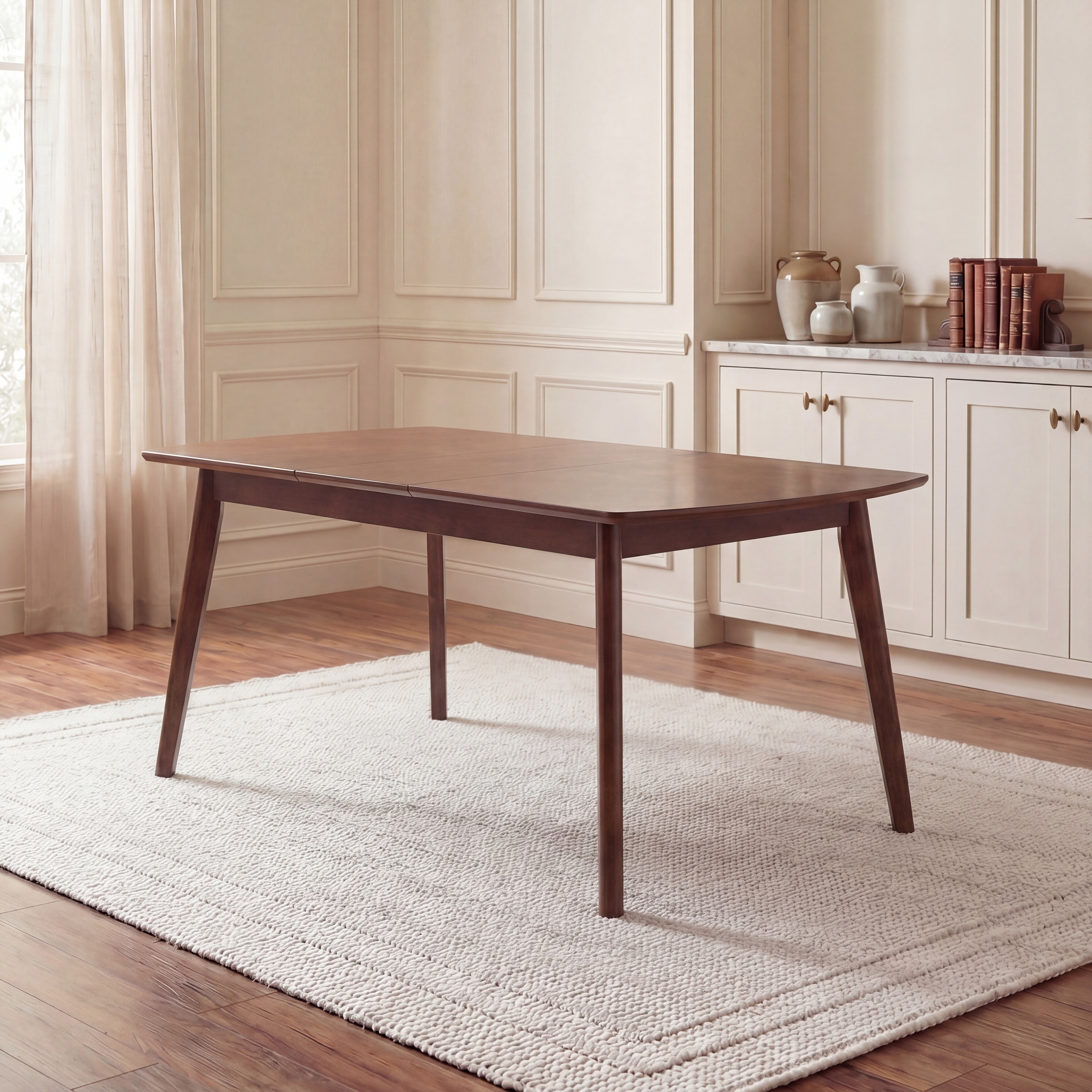 SAFAVIEH Blagorodna Scandinavian Engineered Wood Table, Walnut - 51Wx31Dx29H