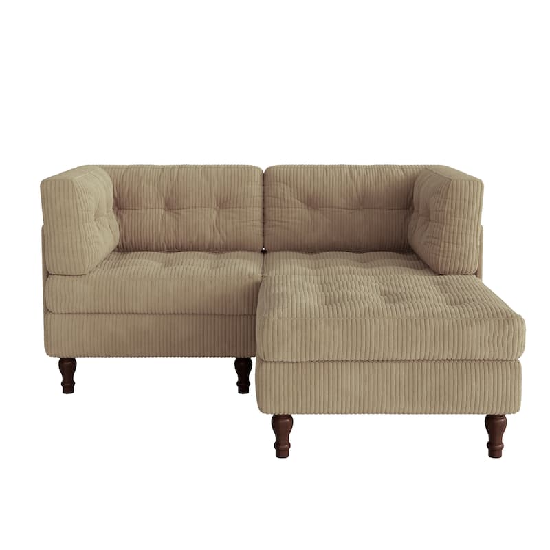 Oversized Sofa Corduroy Tufted Modular Sectional Set