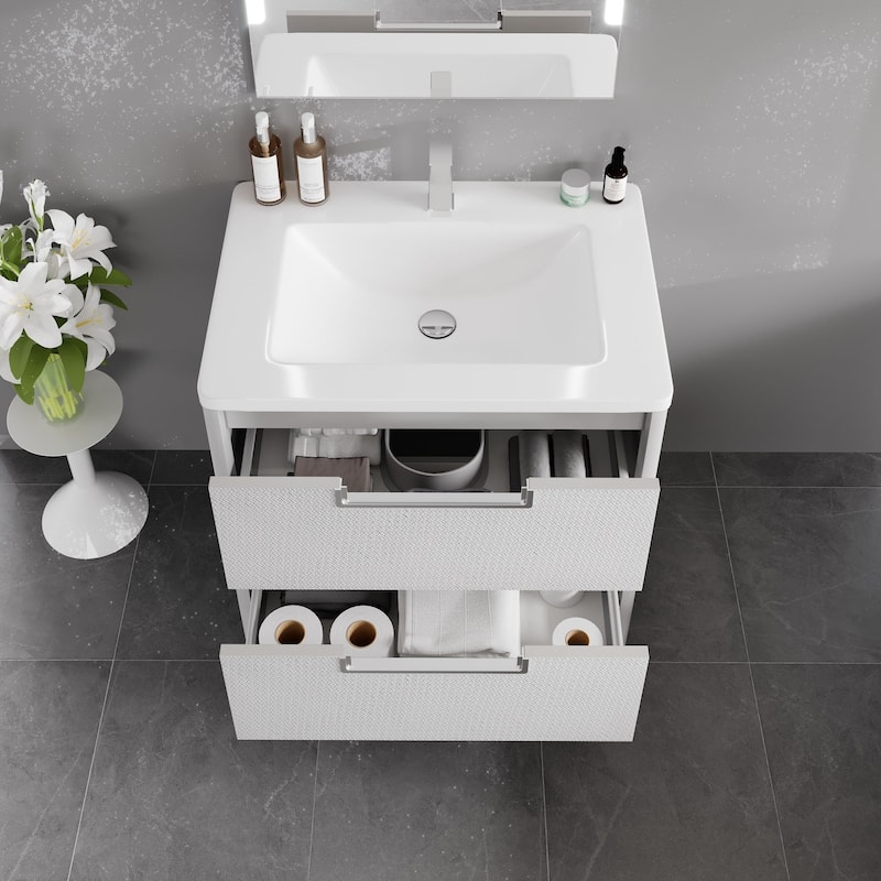 Jasmine 32 in. White Bath Vanity with Integrated Acrylic Sink