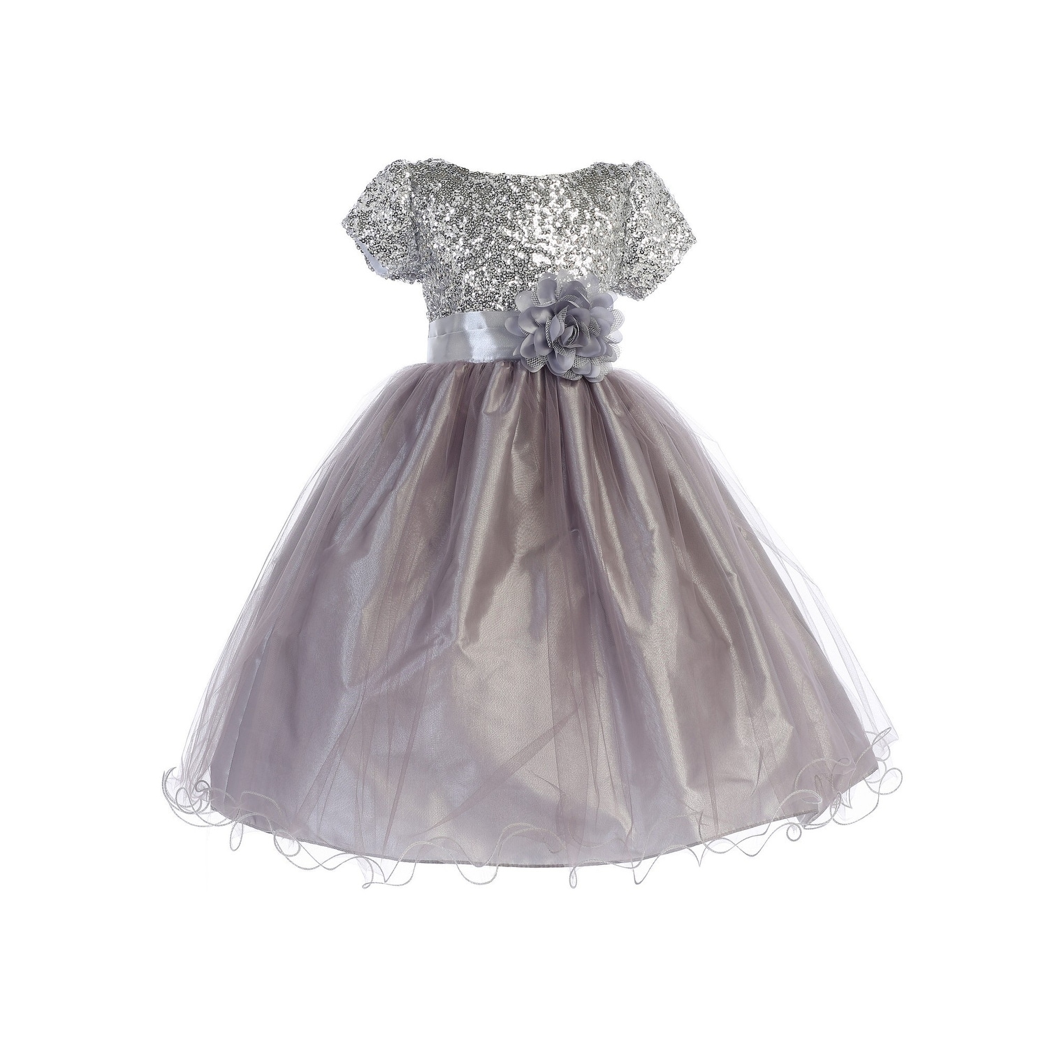 childrens silver sequin dress
