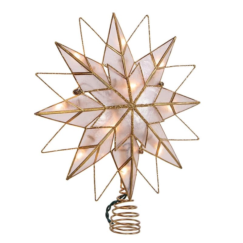Kurt Adler 9.65-Inch UL 10-Light 8-Point Capiz Star Tree Topper