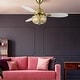 preview thumbnail 4 of 14, Gable River of Goods 3-blade 42-inch Modern Indoor Ceiling Fan with Hand-Painted Glass Shade and Remote Control