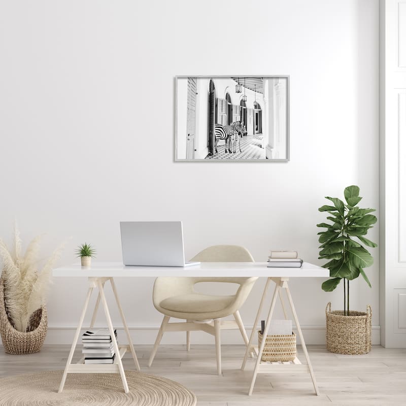 Stupell Zebra Safari Animals in Traditional Home Architecture Framed Wall Art