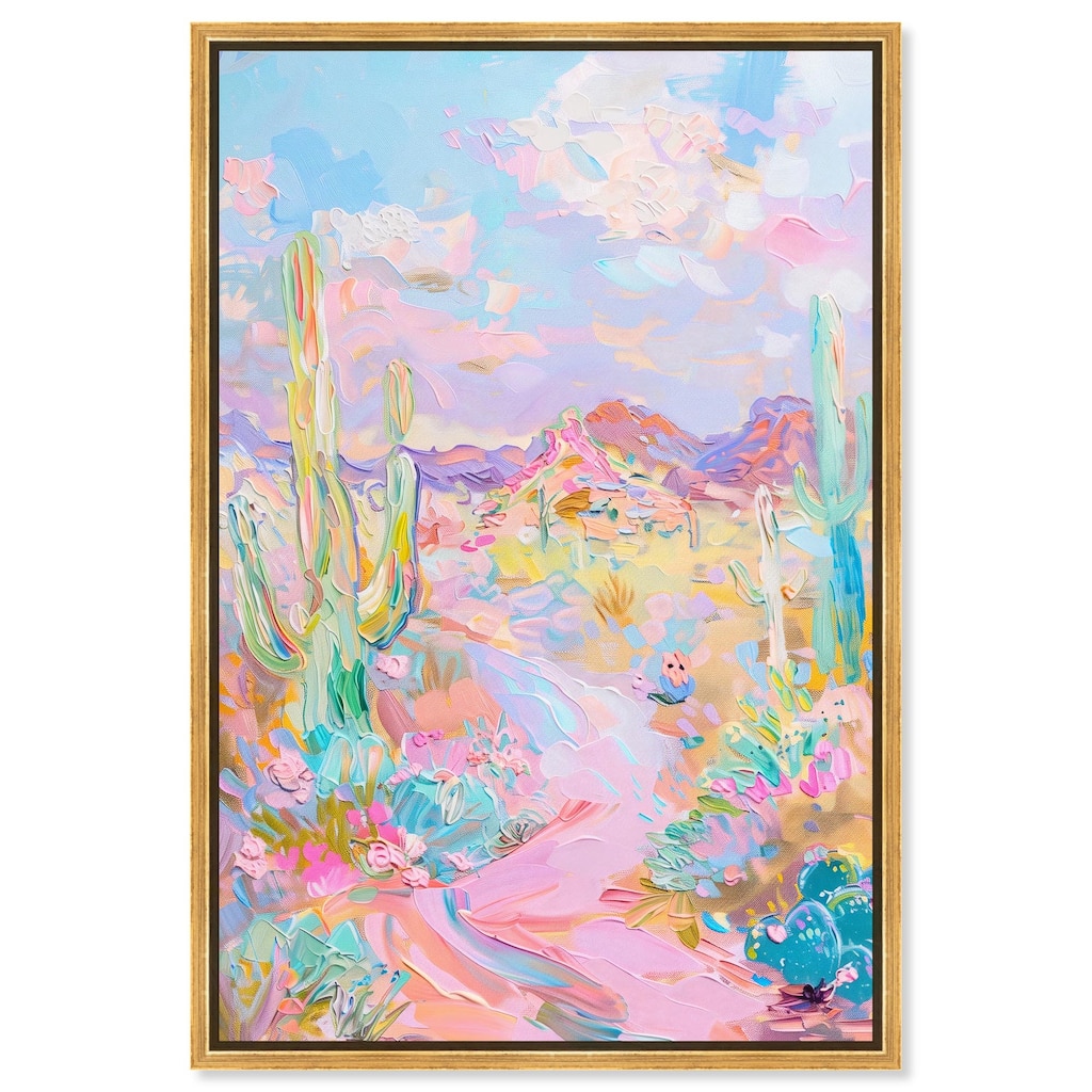 Pink and Teal Landscape Canvas by Art Remedy