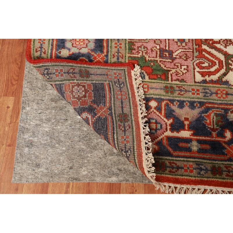 Hand Knotted Oriental 100% Wool Carpet Traditional Medallion Oranges & Rust Heriz (serapi) Area Rug - 9' 10'' X 8' 0''