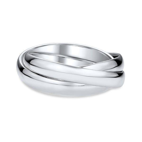 925 Sterling Silver Dome Rolling Russian Couples Wedding Band Ring. Opens flyout.