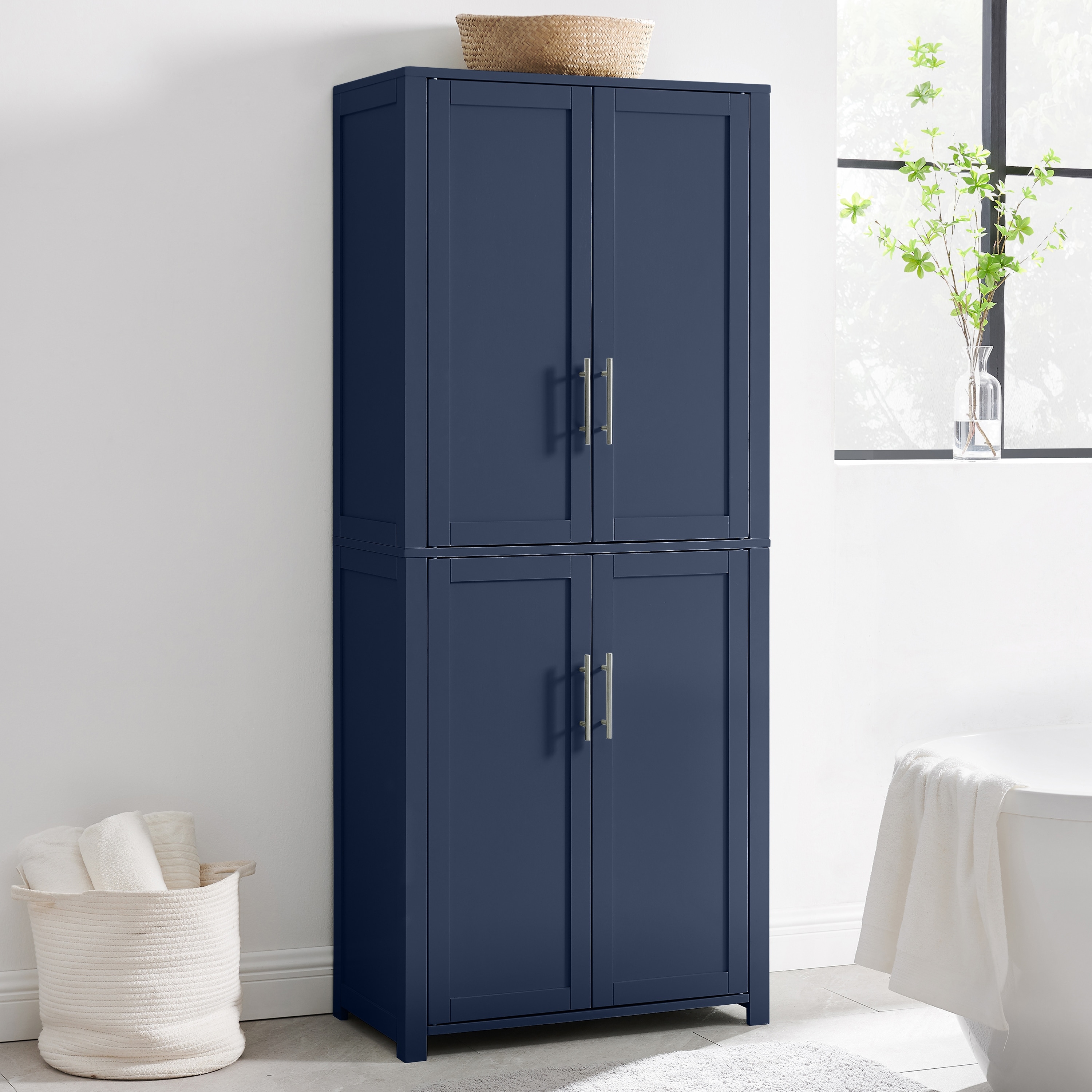 Tall store blue cabinet