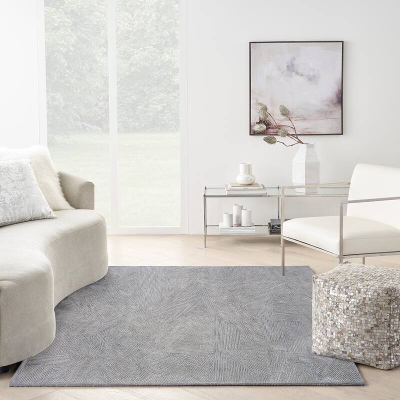 Michael Amini Abstract Linear Shimmer Area Rug