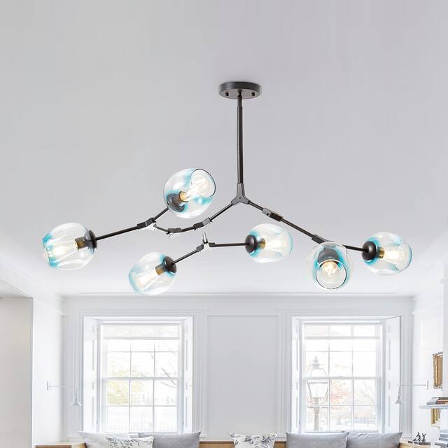 Belladepot Modern Full-angle Adjustable Chandelier with Smoked Glass Shades