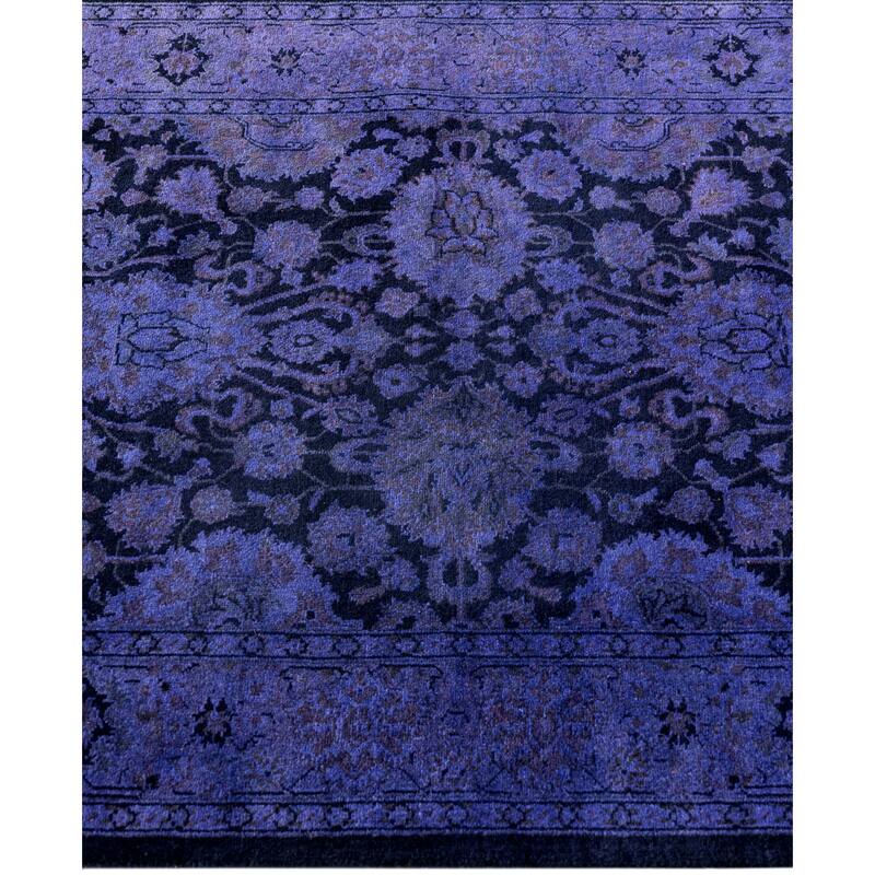 Overdyed One-of-a-Kind Hand-Knotted Runner Rug - Purple - 2' 7" x 12' 1"