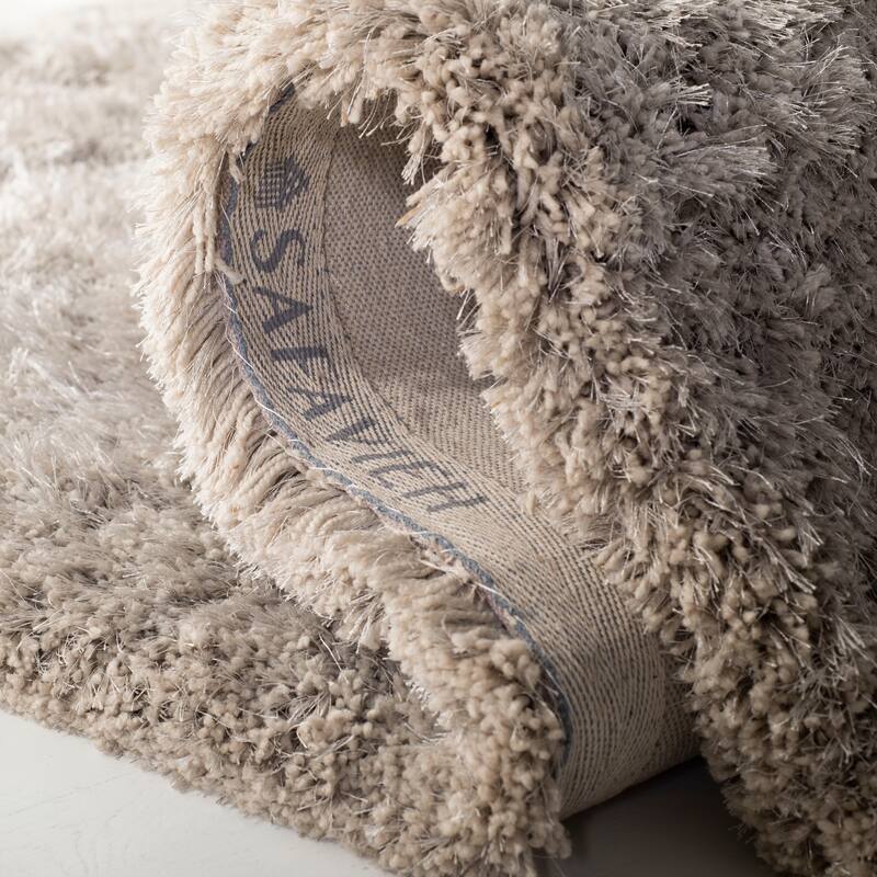 SAFAVIEH Handmade Alvilde Shag Etha Shag Solid Polyester Rug