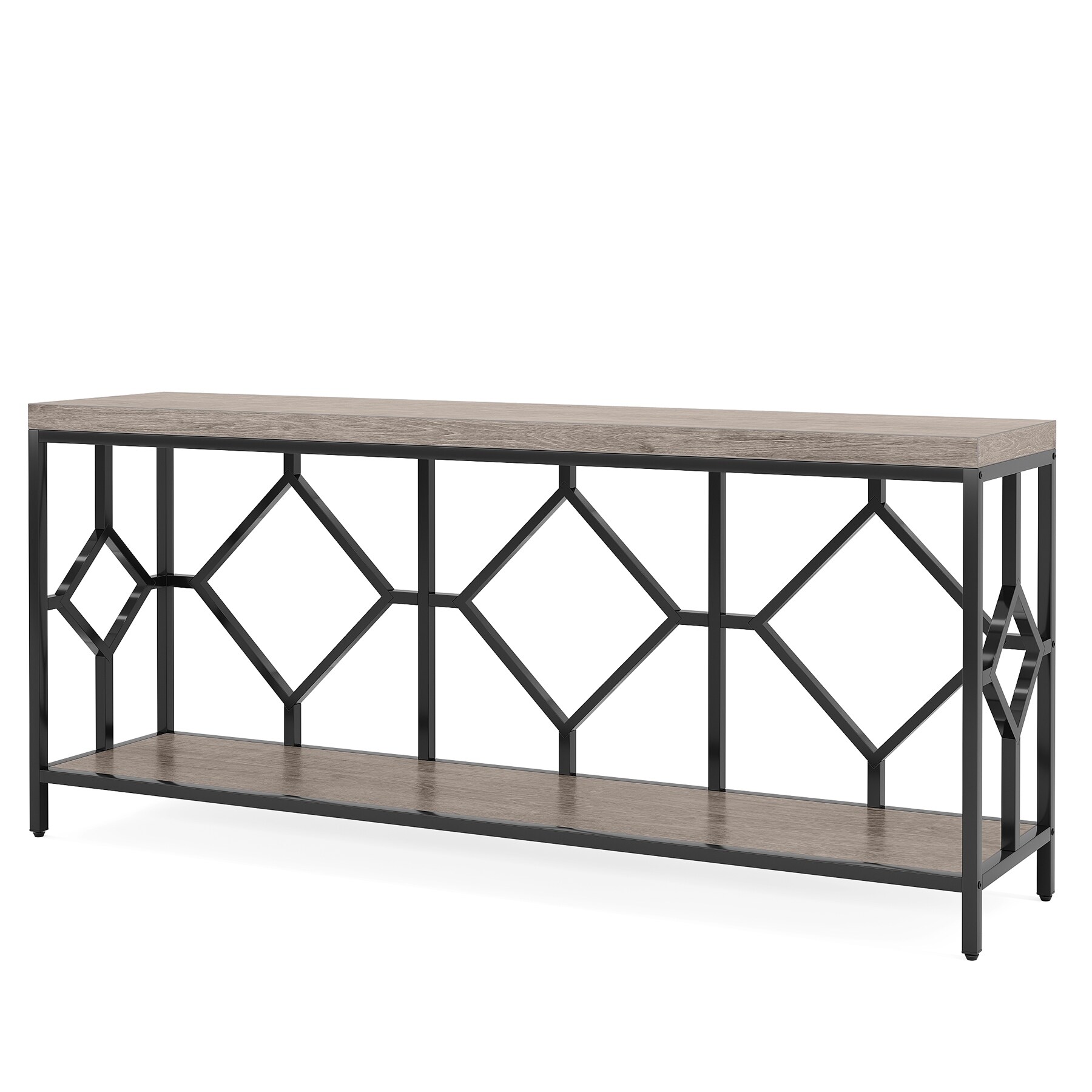 71 Inch Extra Long Console Table, Industrial Narrow Sofa Table