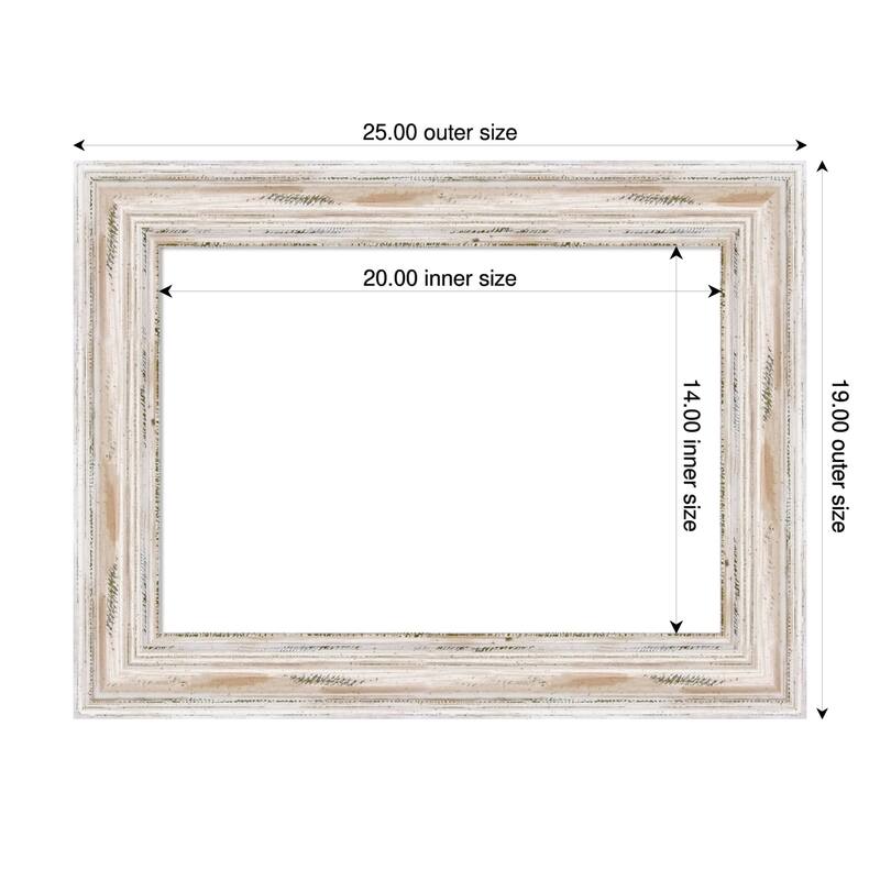 Amanti Art Alexandria Greywash Framed Dry Erase Magnetic Board - 25 x 19 in - Alexandria White Wash