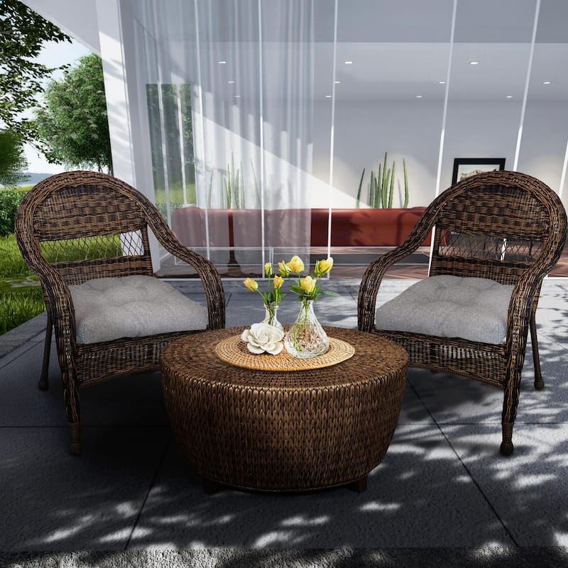 Klear Vu Outdoor U-Shaped Performance Fabric Seat Cushions Set of 2 - Grey