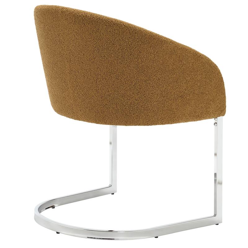 Modern Fabric Upholstered Dining Chairs, Boucle Arm Side Chair - 30" H x 22.2" W x 21.7" D