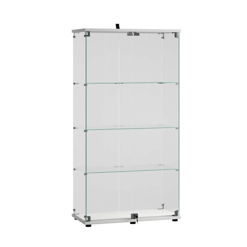 4-Shelf Glass Display Cabinet with Lock, 64"H Freestanding Curio Display Showcase for Collectibles