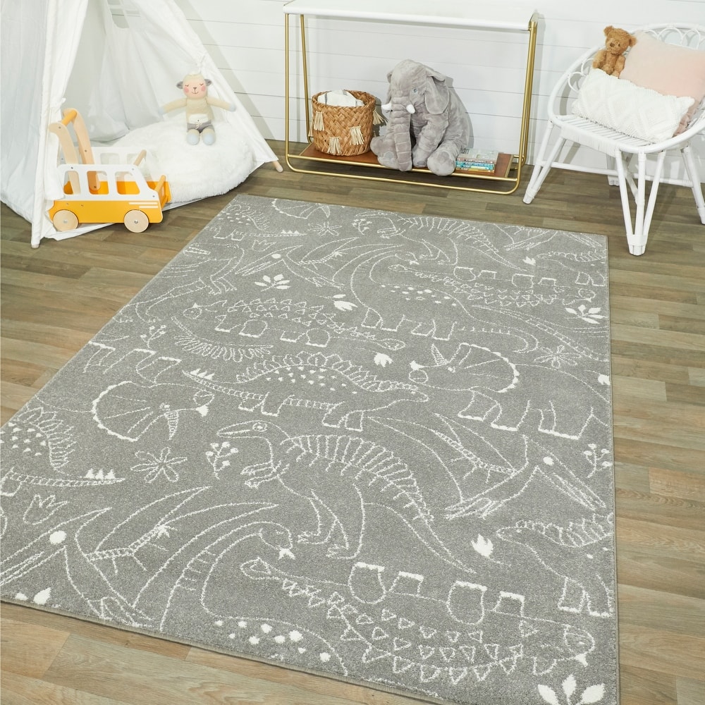Mod-Tod Parker Dinosaur Kids Area Rug