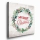 preview thumbnail 2 of 8, Merry Christmas Wreath-Premium Gallery Wrapped Canvas - Ready to Hang - Multi-Color