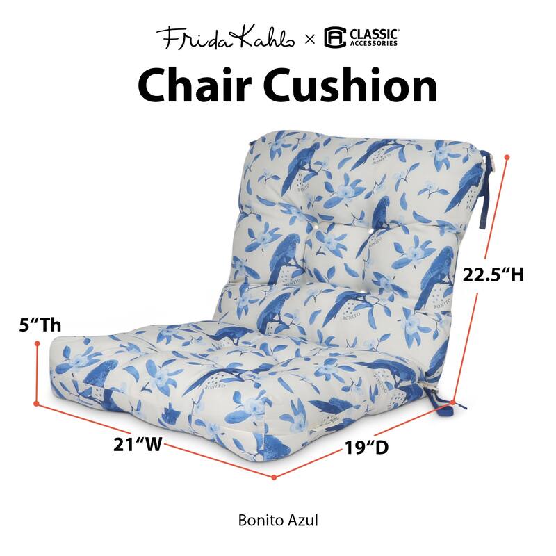 Frida Kahlo + Classic Accessories Patio Cushion Seat/Back, 41.5 Inch