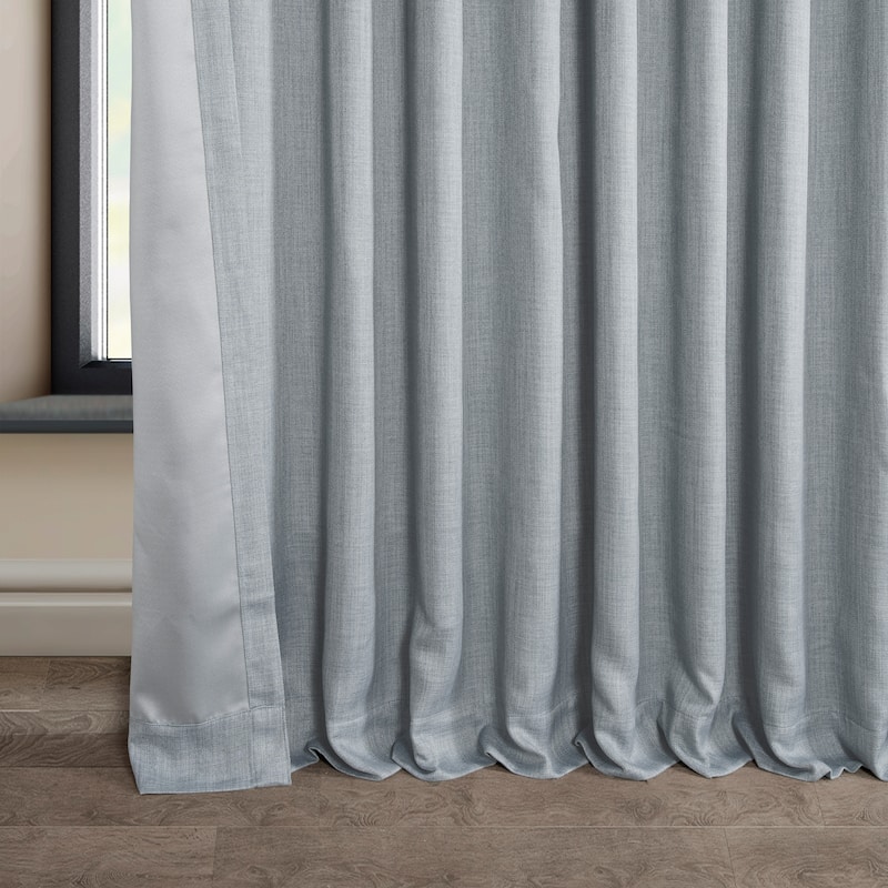 Exclusive Fabrics Faux Linen Extra Wide Room Darkening Curtain Panel