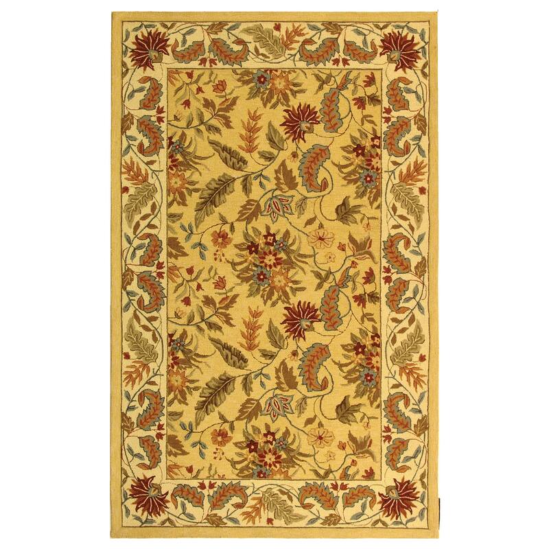 SAFAVIEH Handmade Chelsea Ashlyn French Country Floral Wool Rug - 2'6" x 10' Runner - Ivory