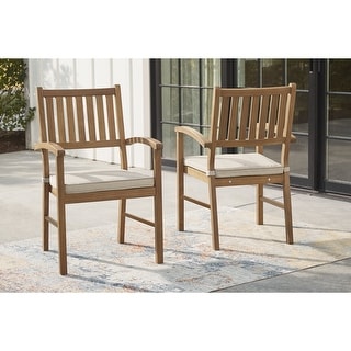 Signature Design by Ashley Janiyah Light Brown Arm Chair, Set of 2 - 36"W x 26"D x 22"H